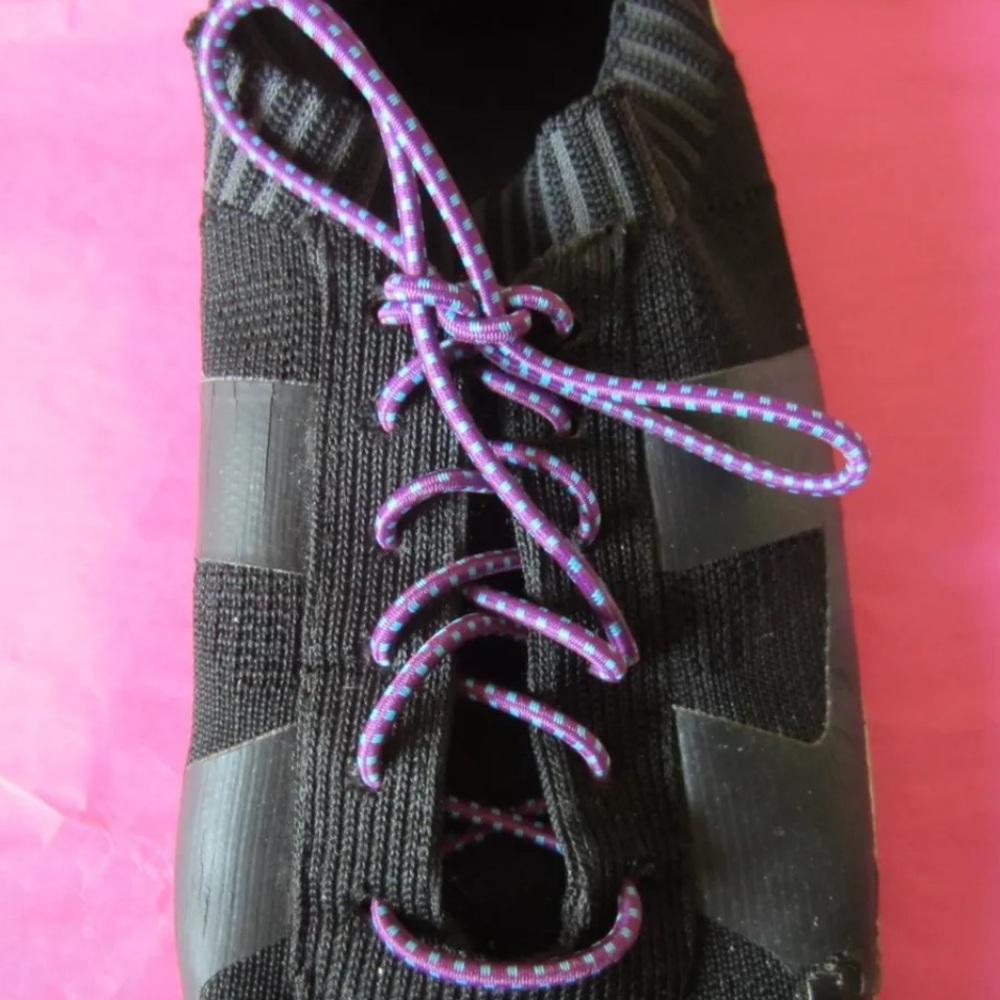 ASICS 33" PURPLE BLUE RUNNING SHOE LACES WITH CLEAR LACE LOCKS, WEAR W ANY SHOE!